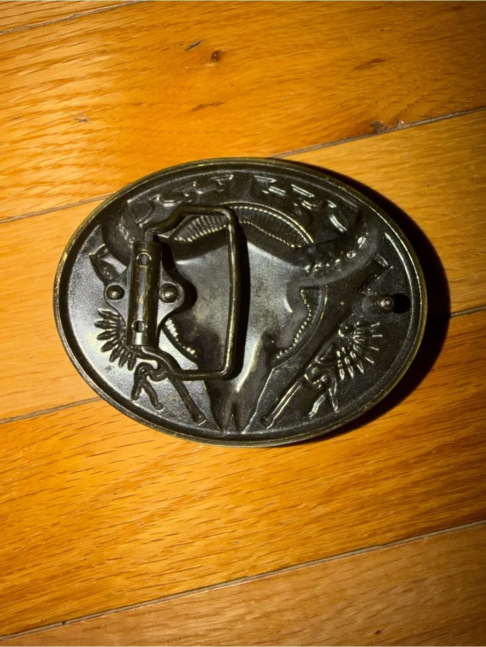 Antique Brass Western Buffalo Skull Decorative Belt Buckle